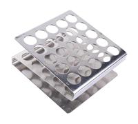 DECHOUS Support 25 Emplacements pour Z Forme en Acier Inoxydable à Essai Tubes ou r Rangement Pratique et Organisation Soignée en Laboratoire ou École