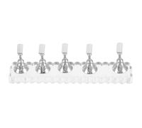 DECHOUS Support à Ongles à Pression Transparent Base Argentée, Kit 5 Pièces pour Nail Art, Table à Ongles Portable pour Manucure, Accessoires Nail Art et Entraînement Professionnel