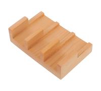 DECHOUS Support à Sushis en Bois Style Japonerie 3 Compartiments, Finition Brillante, Rangement Pratique pour Rouleaux de Sushi, Famille Restauration