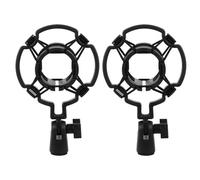 DECHOUS Support de Microphone Antichoc en Plastique Noir 2pcs Absorption des Chocs Réflexions pour Podcast en Direct et Enregistrement Extérieur