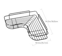 DECHOUS Support de Rangement sans Perçage Noir Triangulaire en Fer Forgé avec 4 Patchs Auto-adhésifs pour Salle de Bain, la Cuisine et Toilettes - Étagère Ménagère Pratique, Matériau