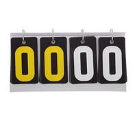 DECHOUS Tableau de Score Portable à Bascule 4 Chiffres Petit Format Plastique Noir et Jaune Marqueur Sportif Polyvalent pour Billard Tennis de Table et Sports de Plein Air
