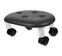 DECHOUS Tabouret Roulant Multifonctionnel Portable Noir Siège Pivotant à 360 Degrés en PP et Alliage D'aluminium, Tabouret à Roulette Maison et L'entrée