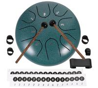 DECHOUS Tambour à Langue en Acier Inoxydable 6 Pouces 8 Notes Modèle Lotus Malachite Instrument de Percussion Portable pour Contemplation Yoga et Éveil Musical Ensemble Complet