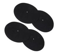 DECHOUS Tapis de Platine Compatible Universellement Tourne-disques Phonographes en Feutrine Noire Antidérapant et Antistatique Pack de 4 Pièces pour Platine Vinyle