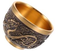 DECHOUS Tasse à Thé en Cuivre Gaufré Style Chinois 1 Pièce Bol à Thé Ancien Décoratif Rétro pour Boissons Chaudes pour Maison Bureau et Cérémonie Traditionnelle