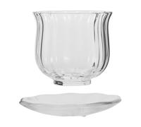 DECHOUS Tasse à Thé Résistance Haute Température en Verre Transparent de Citrouille avec Soucoupe Design Créatif et Automne Halloween pour Maison