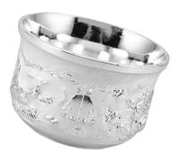 DECHOUS Tasse à Thé Rétro de Style Chinois en Alliage de Zinc Petite Taille Finition Argentée Motif Dragon et Phénix Set de 6 Pièces pour Dégustation de Thé et Décor Intérieur Vintage