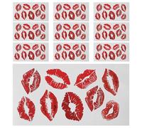 DECHOUS Tatouages Temporaires Lèvres Effet 10 Pièces Autocollants Imperméables pour Corps et Visage Kit Décoratif pour Halloween Saint-Valentin et Séances Photo