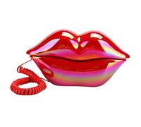 DECHOUS Téléphone Fixe Créatif Décoration de Maison Stylée en ABS Léger à Lèvres Rouges et Accessoire Mignon pour Bureau ou Intérieur