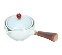 DECHOUS Théière Créative en Céramique Émaillée Verte, Bouilloire Pratique Filtre Intégré, Théière Portable pour Infusion Kung Fu, Bouilloire Domestique Légère pour Préparation de Thé à la