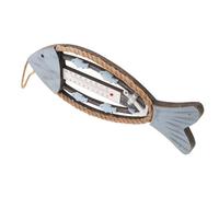 DECHOUS Thermomètre Rustique en Arêtes de Poisson en Bois pour Décoration Murale Nautique, Ambiance Estivale, Style Méditerranéen et Résistance la Décoloration