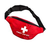 DECHOUS Trousse de Secours Ceinturon Imperméable Rouge en Nylon Portable pour Premiers Secours en Extérieur, Paquet Banane Pratique pour Randonnée et Navigation