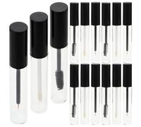 DECHOUS Tubes de Mascara Vides 15 Pièces 10 Ml avec Bouchon Noir Brillant, Brosses à Cils, Gloss et Eyeliner, Flacons Rechargeables Transparents pour Maquillage Voyage et Création