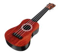 DECHOUS Ukulélé Garçon Fille Imitation Bois Rose Plastique Sûr Instrument Débutant avec Cordes de Rechange Méthode Simple et Médiator Inclus Cadeau Éducatif Garçon Fille Ans