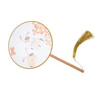 DECHOUS Ventilateur Rond pour Enfant Rose Tableau Ventilateur à Main Festival Briller Fête Décor Mini Dentelle Tenue Portable Para Éventails Iridescent Délirer Éventail Rond en Bois