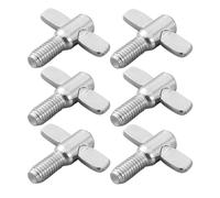 DECHOUS Vis à Ailettes pour Tambour et Écrous Métalliques M6 6 Pcs, Outils de Cymbale pour Réparation et Remplacement, Adaptés Support de Charleston et Batterie