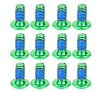 DECHOUS Vis de Vélo en Acier Titane M5X10 MM Lot de 12 Pièces Vert Boulons pour Plaquettes de Frein à Disque Compatibles VTT Vélo Électrique et Route Haute Résistance et Anticorrosion