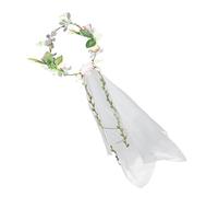 DECHOUS Voile de Mariée Orné de Fleurs Accessoire pour Cheveux Bandeau Floral pour Photos Voile Décoratif en Tulle