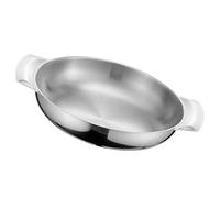 DECHOUS Wok en Acier Inoxydable avec Couvercle et Double Poignées, Casserole Coréenne Portable et Polyvalente Cuisine Maison et Restaurant