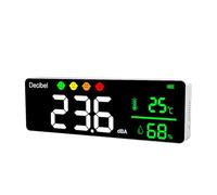 Decibel mètre grand écran LCD moniteur de bruit numérique hygromètre thermique pour usines écoles installation murale design température humidité moniteur