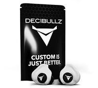 Decibullz Bouchons d'oreille à réduction du bruit de 25 décibels pour protection auditive, bouchons d'oreilles réutilisables moulés sur mesure pour la sensibilité au bruit et les vols, blanc