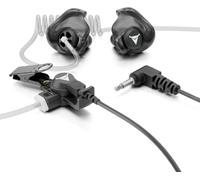 Decibullz Casque radio Listen Only + oreillette de sécurité moulée sur mesure, thermo-fit conçue pour radios acoustiques transparentes, sensibilisation