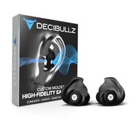 Decibullz Filtres de bouchons d'oreille moulés sur mesure haute fidélité (Hi-Fi) pour concerts et événements (noir)