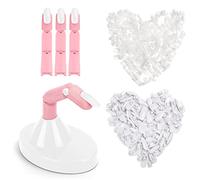 Deciniee Kit d'Entraînement Professionnel pour Ongles en Acrylique, Main d'Entraînement pour Ongles en Acrylique, 3 Doigts d'Entraînement Réglables et 200 Embouts d'Ongles Remplaçables Blanc/Marron