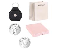 Décision coin cadeau future maman Coffret rose avec pièce souvenir en acier inoxydable, étui en cuir et sac blanc Idée cadeau pour futurs parents, mamans et papas