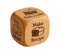 Decision Making Dice, Wooden Kitchen Cooking Prop, Six Sided Baking with 1.97x1.97 inches, Dice Decisions Maker for Party, Bakery, Family Gathering, Date Night, Couples, Interactive Entertainment