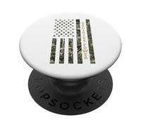 Decisive Power USA American Flag Camouflage Distressed PopSockets PopGrip Adhésif