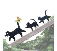 DÉCIVITION DU CAT, décor de chat extérieur - Décorations décoratives pour pelouse statues pour chats pour chats,DECORE DE FORMATION 'ABILINATION COMME MAISON DECORE METAL DES FIN PERDU