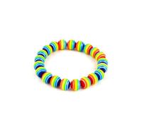 Decixde Bracelet arc-en-ciel - Bracelet tressé fait à la main - Bracelet de perles arc-en-ciel pour couples gays et lesbiennes - Bracelet d'amitié LGBTQ, Adjustable, Polychlorure de vinyle, Pas de