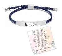 Decixde Bracelet « Let Them » pour femme « Don't Let The Hard Days Win » - Bracelet de motivation réglable tressé à la main - Cadeau inspirant, Adjustable, Acier inoxydable, Pas de gemme