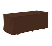 Deck Box Cover All Weather | Outdoor Storage Bench Cover | Heavy - Duty Oxford Fabric | Snowproof / Windproof / Sun Protection | Elastic Rope & Storage Bag (Coffee)