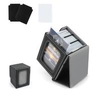 Deck Box pour Mtg, Boîte Cartes à Collectionner avec Affichage Commander, Boite Rangement Carte pour 100 Pochettes De Cartes, Boîte en Cuir avec 2 Séparateurs de Cartes, Boite à Cartes