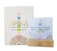 Deck d'affirmations Aura Chakra : 57 cartes d'activités quotidiennes de pleine conscience et de méditation | Équilibre esprit, corps et esprit | Cadeau de bien-être pour femme - Support et pochette