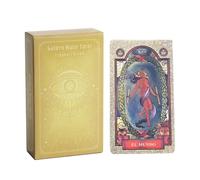 Deck Golden Tarot - Cartes de Tarot 78 pièces avec Guide | Ensemble de Cartes Oracle Mystic pour la Divination spirituelle, l'astrologie et la Lecture de l'énergie Positive | Cadeau des Lumières