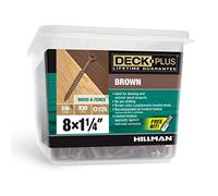 Deck Plus Lot de 735 vis à bois et de clôture avec revêtement époxy de 3,8 cm #8 x 4,8 cm - Entraînement Torx/étoile inclus - Vis à filetage grossier - Vis de terrasse résistantes à la rouille pour