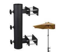 Deck Railing Holder, Outdoor Courtyard Parasol Base, Stability Feature with Weatherproof Finish, Heavy Duty Metal Mounting Tool, Balcony Stand with Compact Style, Umbrella Bracket for Pole and Fence