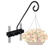 Deck Railing Plant Hanger, Heavy Duty Plant Hooks, Stable Multi Purpose Planter Accessories, Outdoor Decor Brackets for Stairs, Garden, Backyard, Farm, Pathway