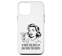 Deck The Halls and Spike The Olives Retro Christmas Graphic Coque pour iPhone 12 Mini