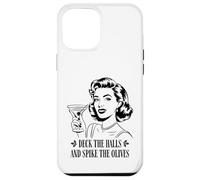 Deck The Halls and Spike The Olives Retro Christmas Graphic Coque pour iPhone 12 Pro Max