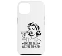 Deck The Halls and Spike The Olives Retro Christmas Graphic Coque pour iPhone 13