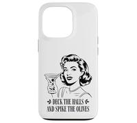 Deck The Halls and Spike The Olives Retro Christmas Graphic Coque pour iPhone 13 Pro