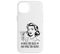 Deck The Halls and Spike The Olives Retro Christmas Graphic Coque pour iPhone 14 Plus