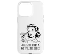 Deck The Halls and Spike The Olives Retro Christmas Graphic Coque pour iPhone 15 Pro Max