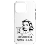 Deck The Halls and Spike The Olives Retro Christmas Graphic Coque pour iPhone 16 Pro