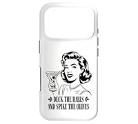 Deck The Halls and Spike The Olives Retro Christmas Graphic Coque pour iPhone 17 Pro